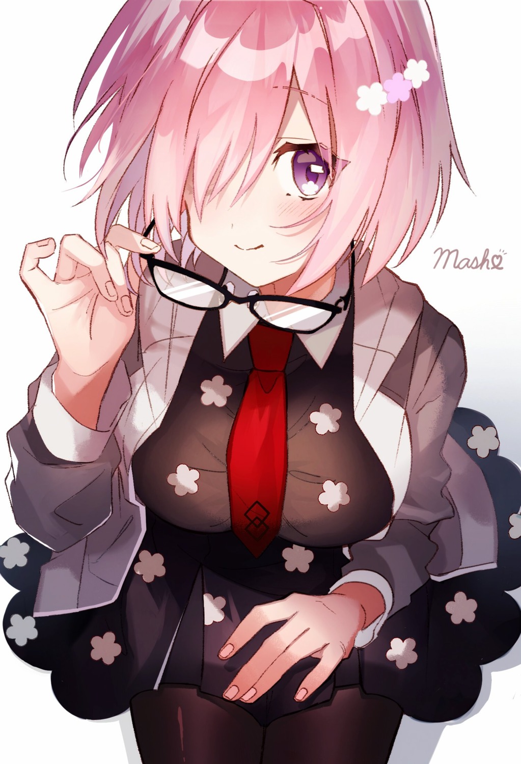 fate/grand_order, mash_kyrielight, megane, pantyhose, pomu_(pomu_me), seifuku