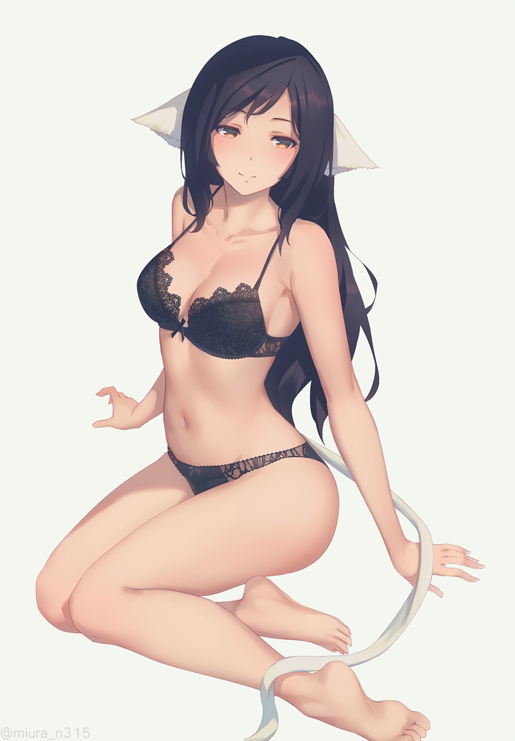 animal_ears, bra, cleavage, kuon_(utawarerumono), miura_naoko, pantsu, tail, utawarerumono, utawarerumono_itsuwari_no_kamen
