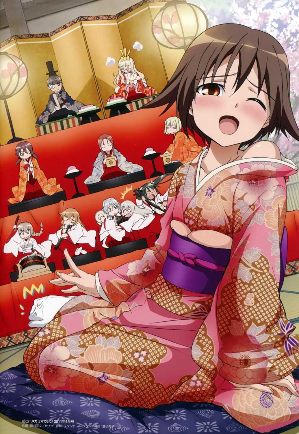 charlotte_e_yeager, chibi, eila_ilmatar_juutilainen, erica_hartmann, eyepatch, francesca_lucchini, gertrud_barkhorn, kimono, lynette_bishop, megane, miko, minna-dietlinde_wilcke, miyafuji_yoshika, perrine-h._clostermann, sakamoto_mio, sanya_v_litvyak, strike_witches, strike_witches_2, tamura_masafumi