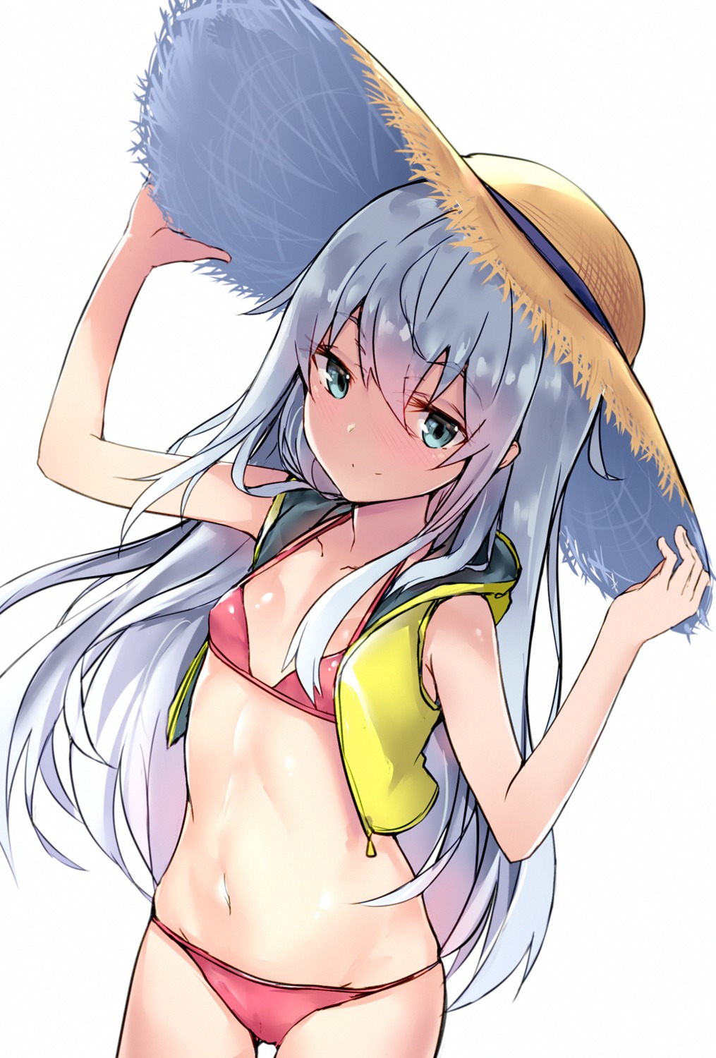 bikini, hibiki_(kancolle), kantai_collection, kure_(kure_ng), open_shirt, swimsuits