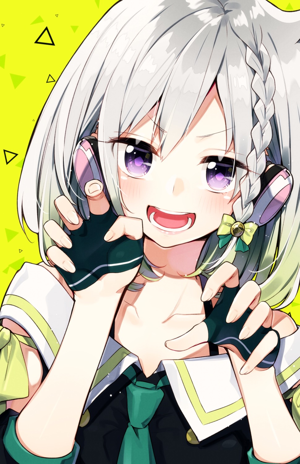 headphones, sakuragi_ren, yuni_(yuni_channel), yuni_channel