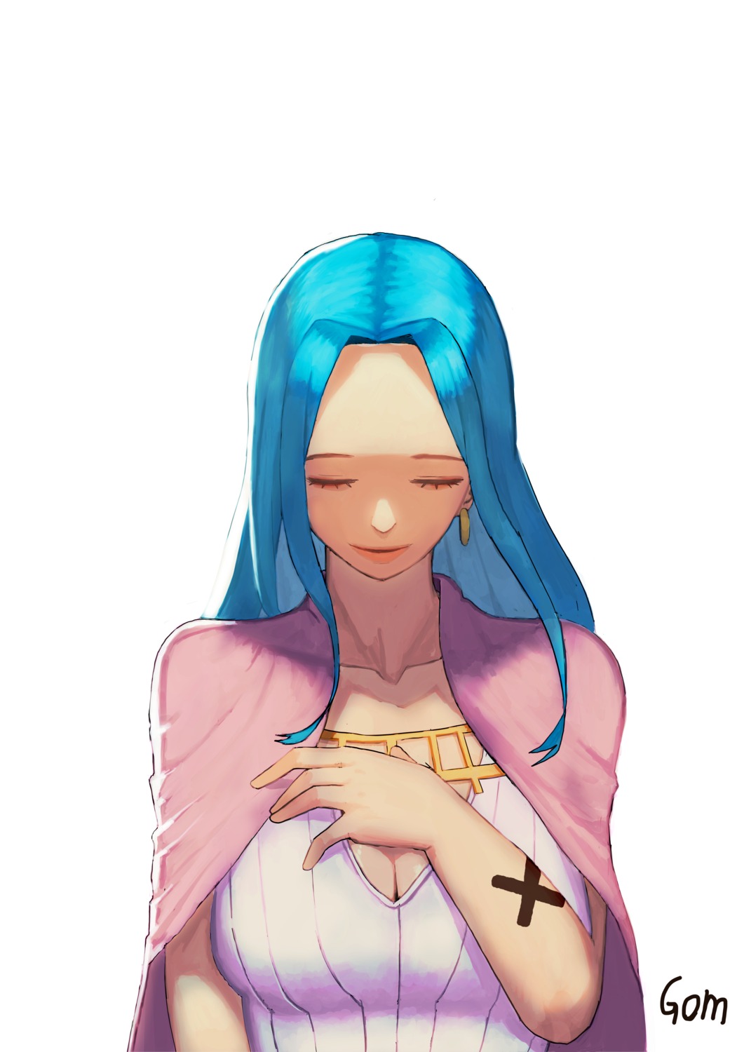 breast_hold, cleavage, gomboo, nefertari_vivi, one_piece