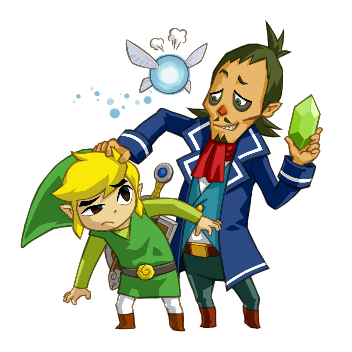 ciela, fairy, linebeck, link, male, nintendo, pointy_ears, sword