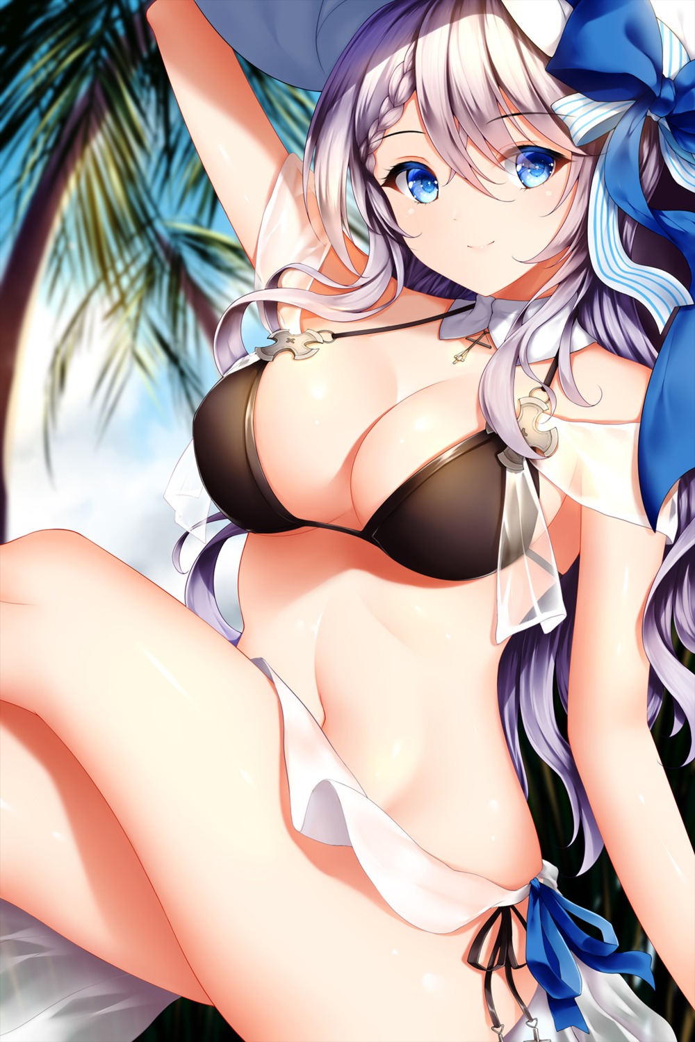 azur_lane, bikini, see_through, skirt_lift, swimsuits, vestal_(azur_lane), wsman