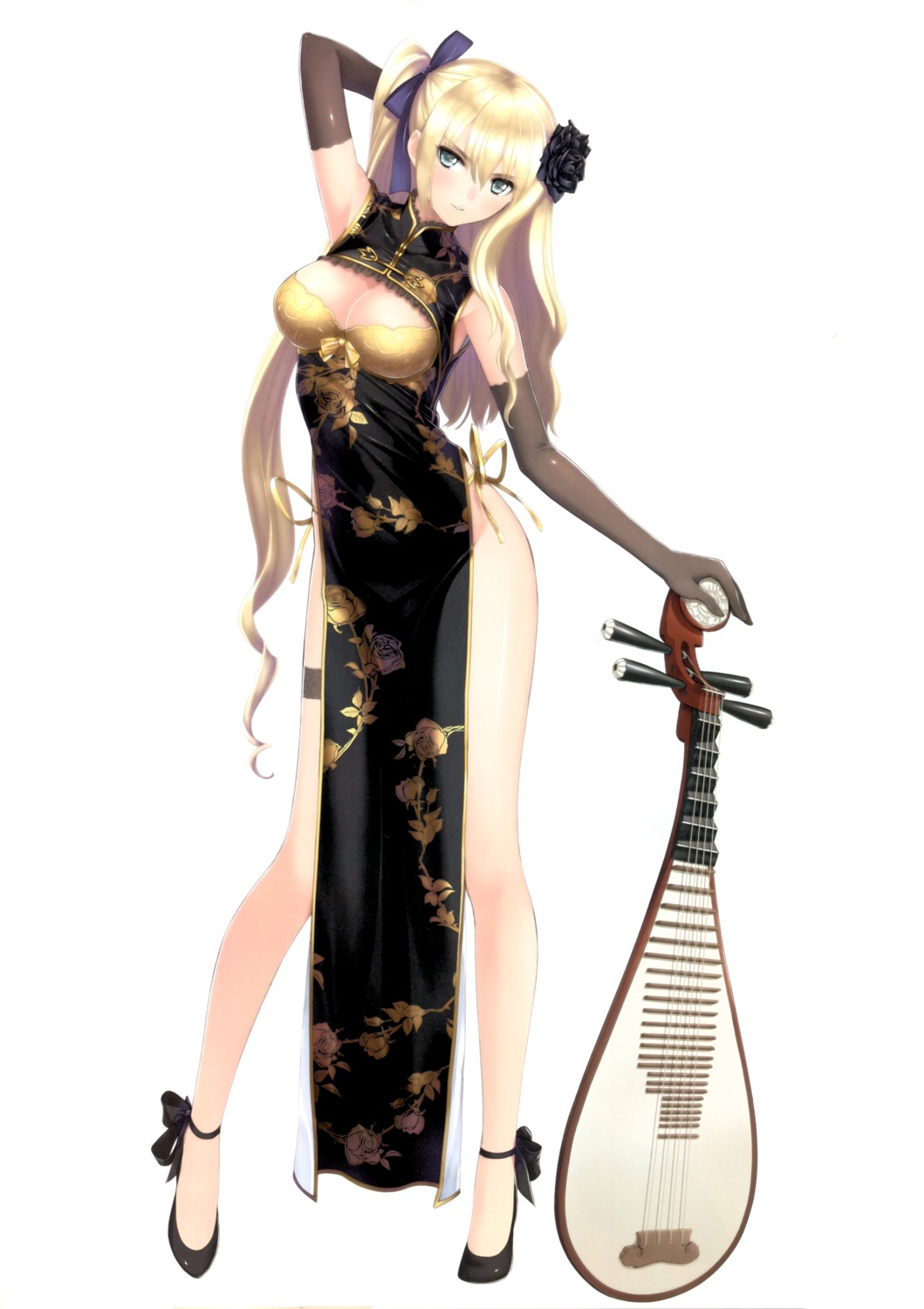 chinadress, cleavage, enjou_genmu_tan, garter, jin_lian, tony_taka