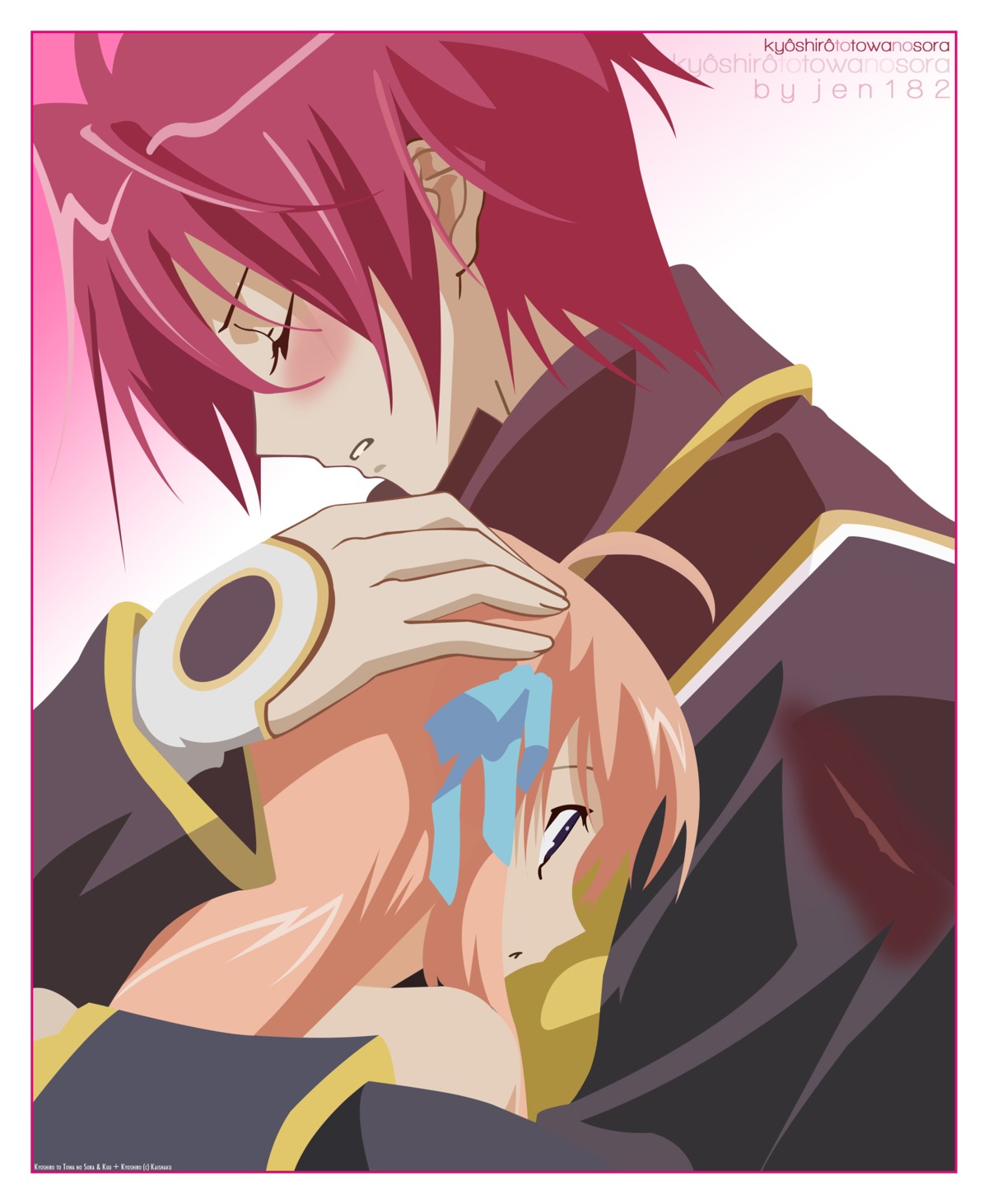 ayanokouji_kyoushirou, kyoushirou_to_towa_no_sora, shiratori_kuu, vector_trace, watermark