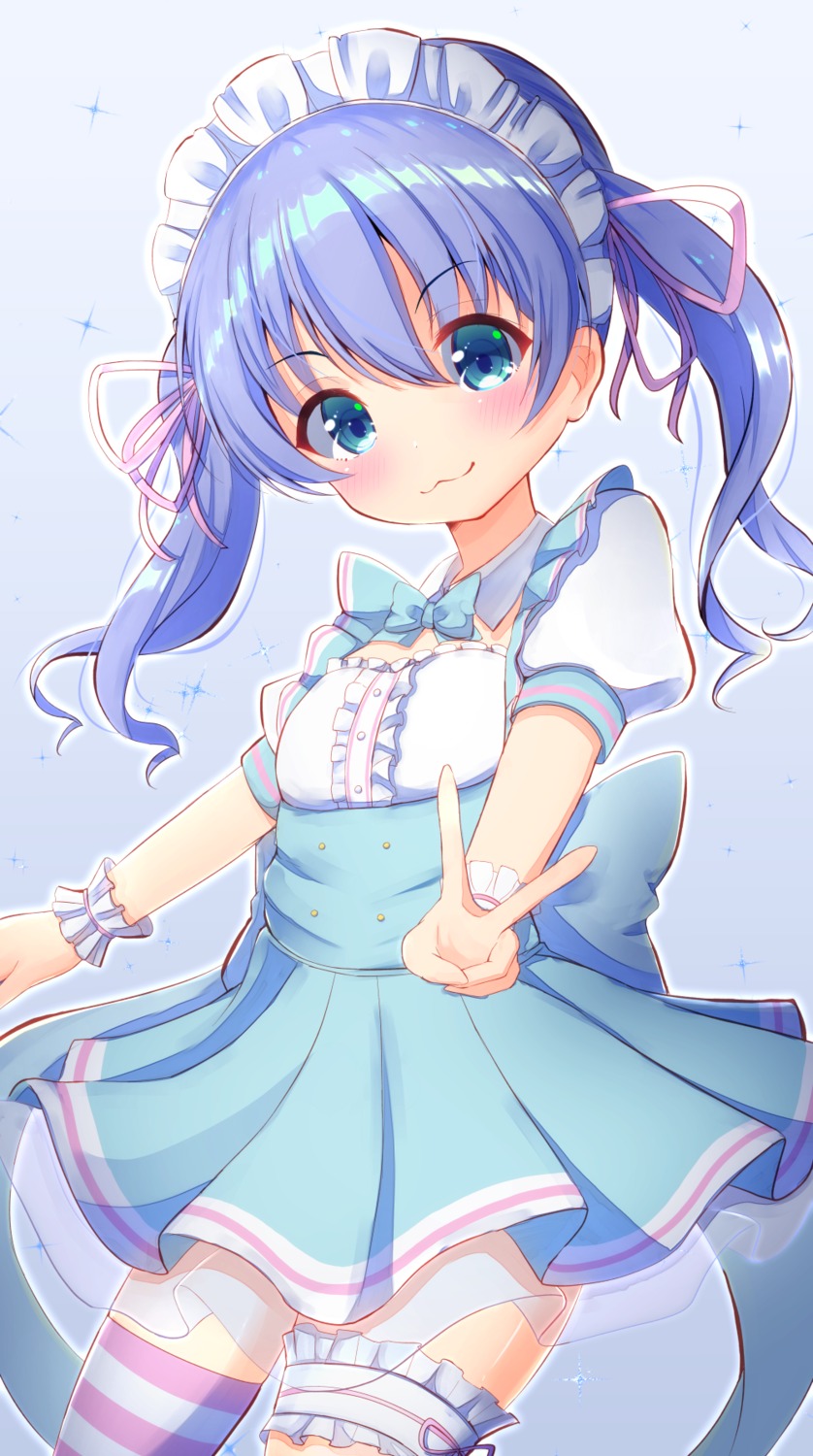 garter, maid, nijisanji, thighhighs, waitress, ymd_(holudoun), yuuki_chihiro