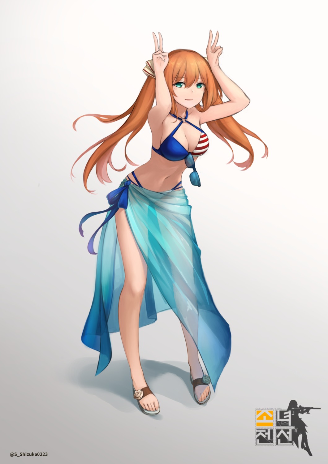 bikini, cleavage, girls_frontline, npt_shizuka, see_through, springfield_(girls_frontline), swimsuits
