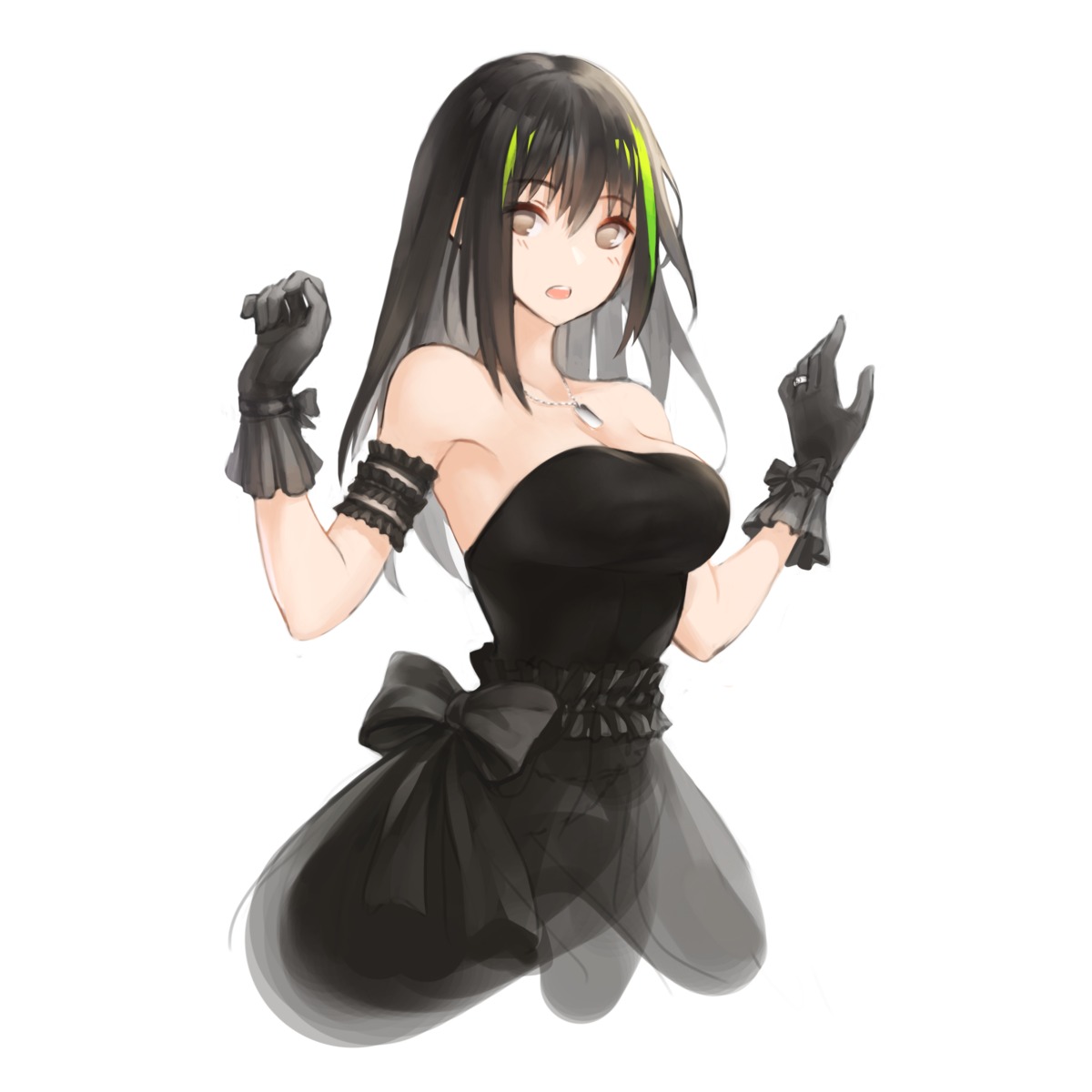 cleavage, dress, girls_frontline, m4a1_(girls_frontline), npt_shizuka