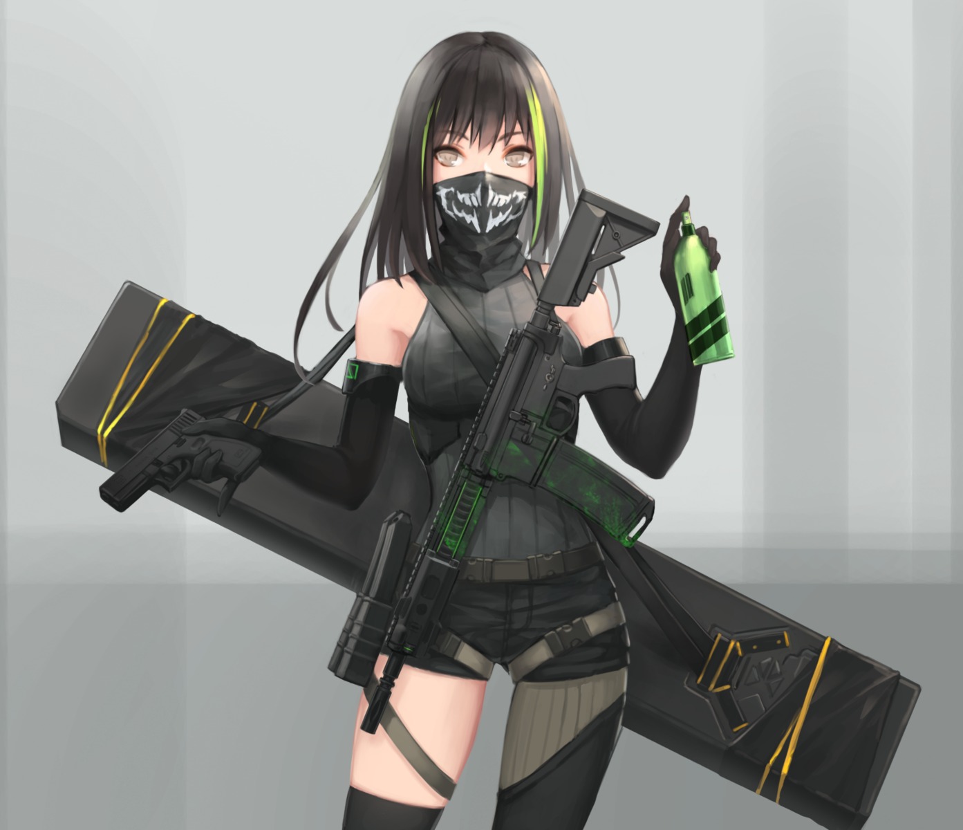 girls_frontline, gun, m4a1_(girls_frontline), npt_shizuka, thighhighs