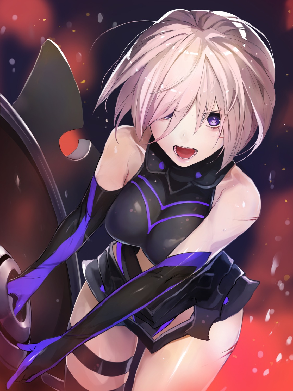 armor, fate/grand_order, garter, leotard, mash_kyrielight, taishi_(picchiridou), thighhighs, weapon