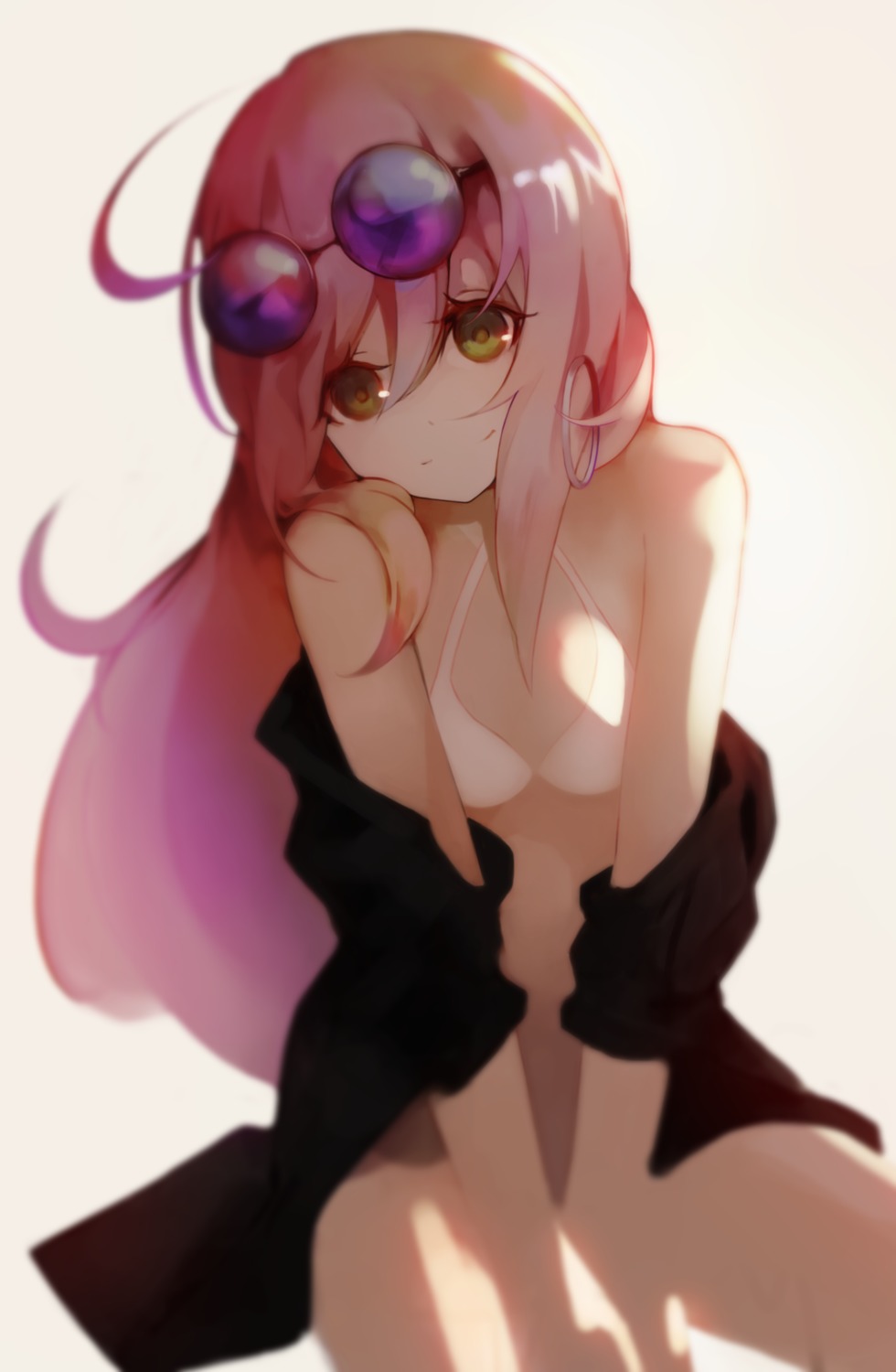 bikini, gyup, megane, open_shirt, swimsuits