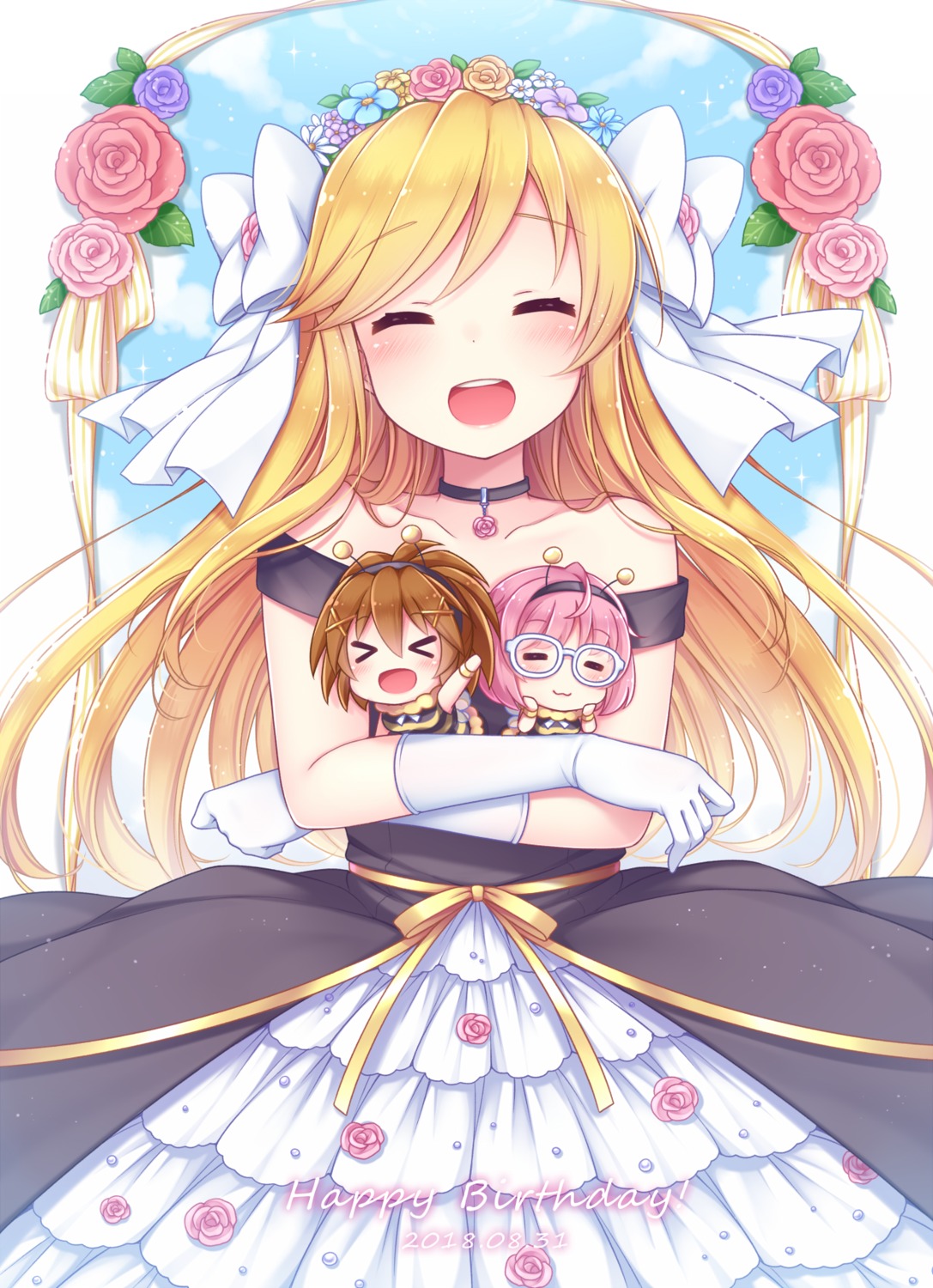 chibi, chunithm_star, dress, megane, sanotsuki