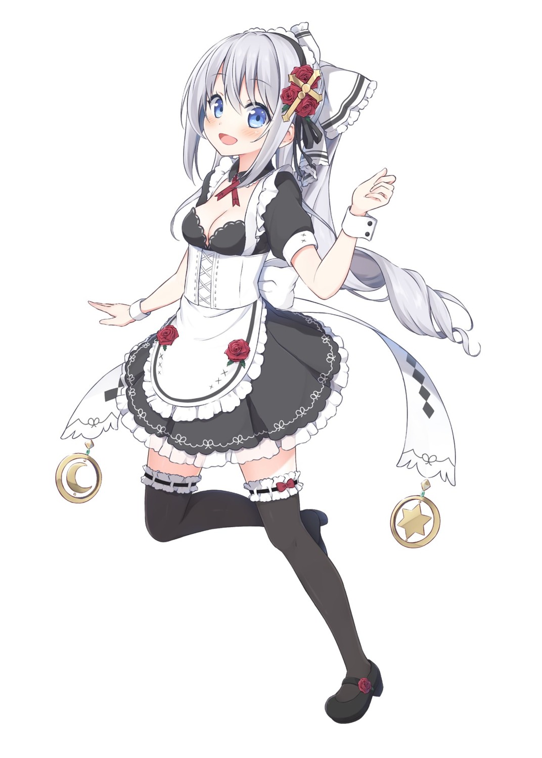 cleavage, emori_miku_project, heels, maid, takanashi_sora_(soramyon), thighhighs