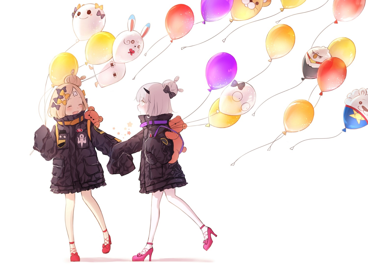 abigail_williams_(fate), bandaid, fate/grand_order, heels, horns, lavinia_whateley_(fate/grand_order), sena_tea29