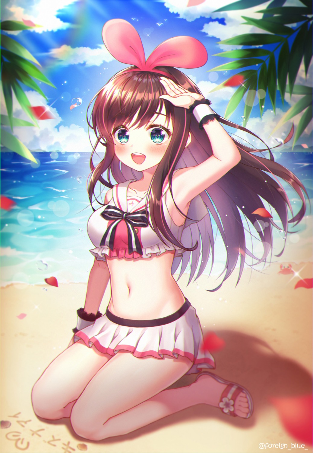 foreign_blue, kizuna_ai, kizuna_ai_inc., swimsuits