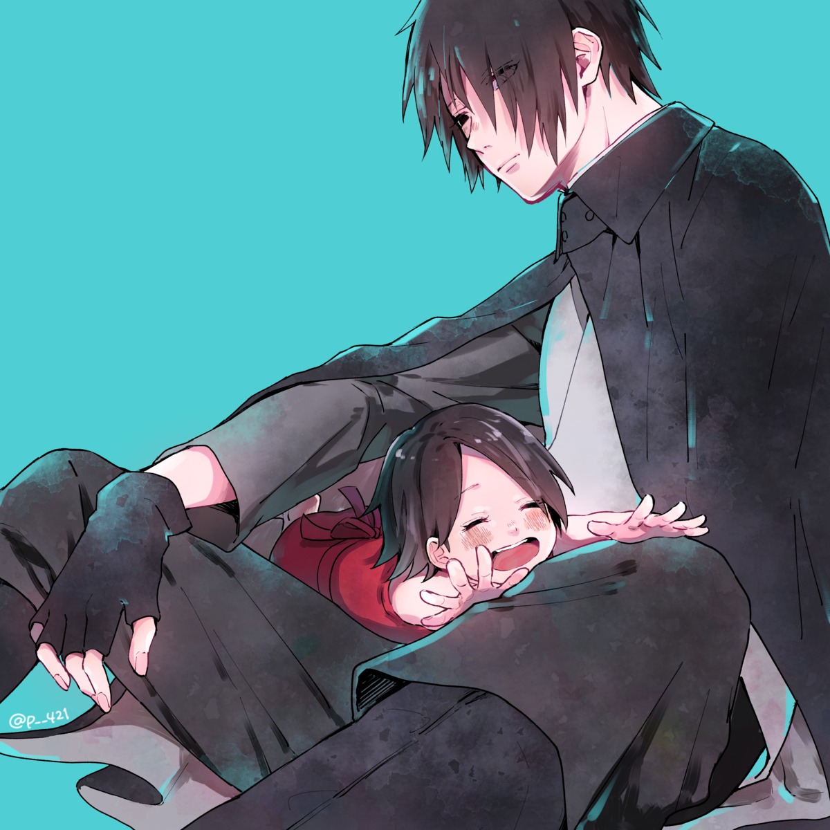 and_rira, naruto, uchiha_sarada, uchiha_sasuke