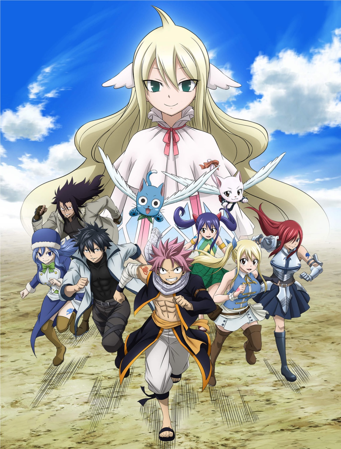 armor, bandages, charle, erza_scarlet, fairy_tail, gajeel_redfox, gray_fullbuster, happy_(fairy_tail), juvia_lockser, lucy_heartfilia, mavis_vermillion, natsu_dragneel, tagme, tattoo, thighhighs, wendy_marvell