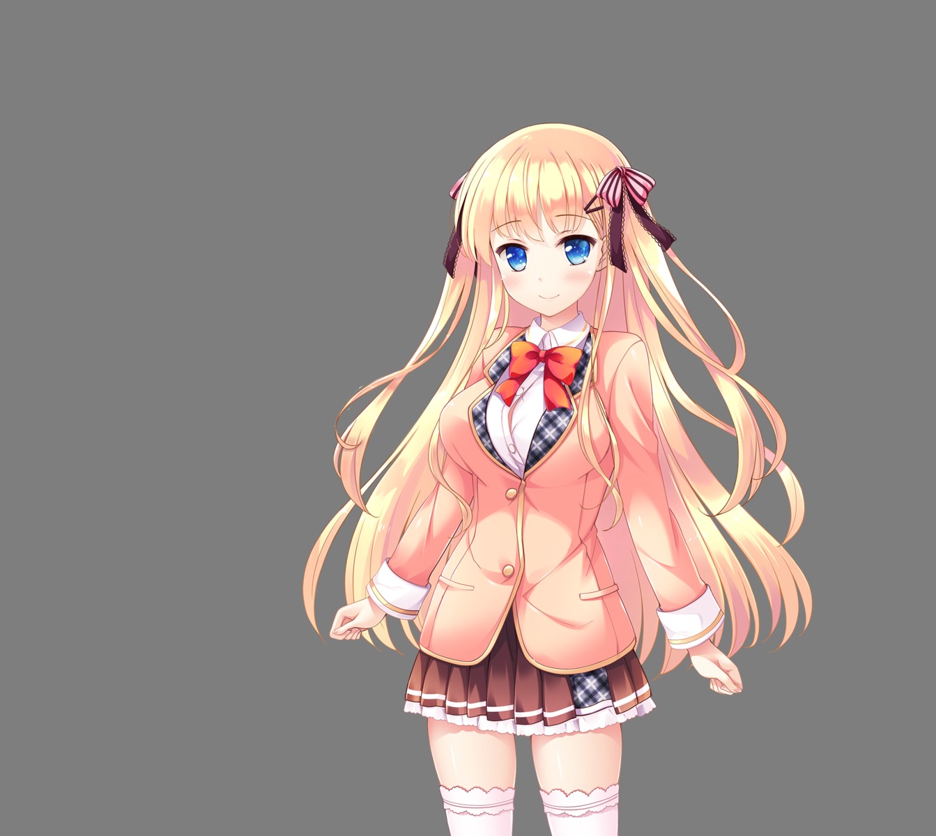 happiness!_2_sakura_celebration, himekawa_karen, ko~cha, seifuku, thighhighs, transparent_png, windmill_oasis