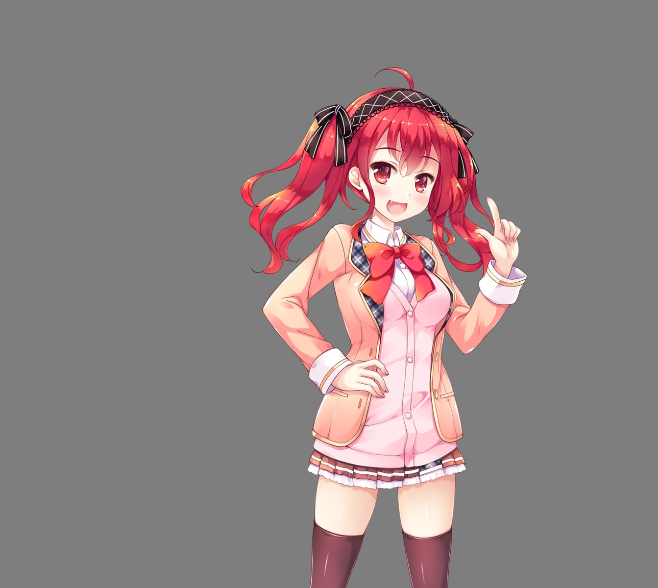 happiness!_2_sakura_celebration, kirigaya_rino, ko~cha, seifuku, sweater, thighhighs, transparent_png, windmill_oasis