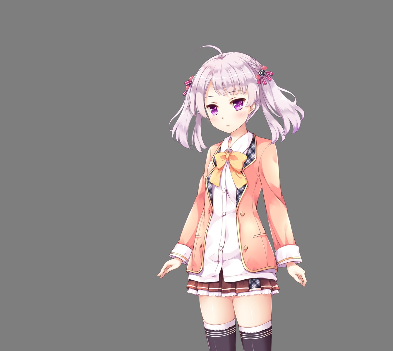 happiness!_2_sakura_celebration, ichijou_shizuki, ko~cha, seifuku, thighhighs, transparent_png, windmill_oasis