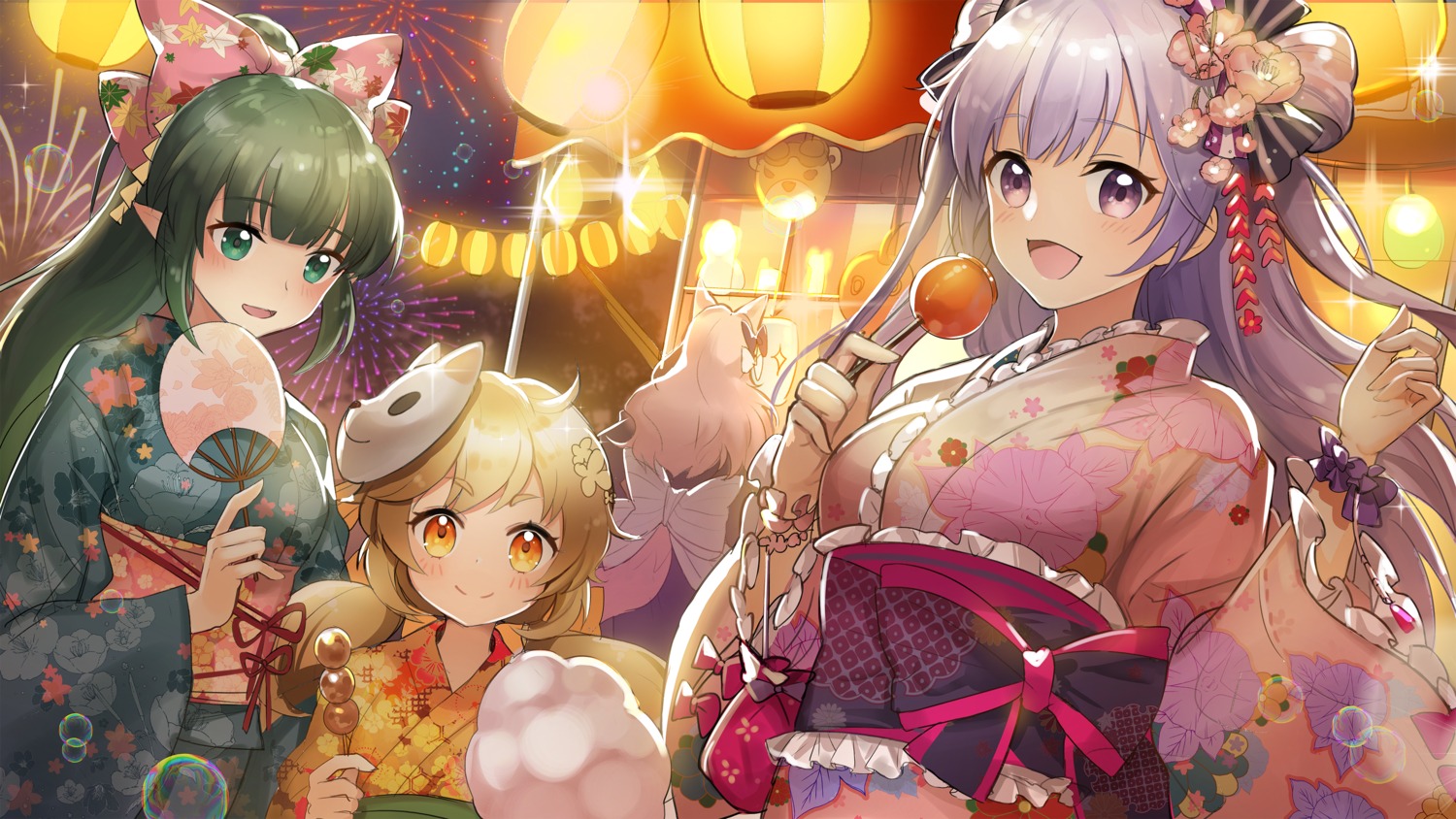 animal_ears, pointy_ears, tagme, tail, teria_saga, yukata