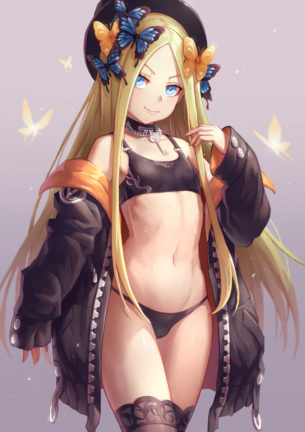 abigail_williams_(fate), bikini, fate/grand_order, mool_yueguang, open_shirt, swimsuits, thighhighs