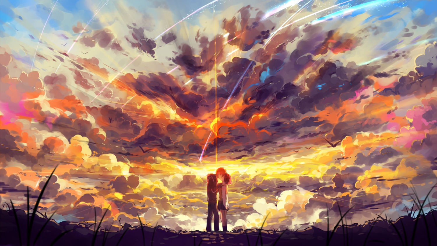 baisi_shaonian, kimi_no_na_wa., landscape, miyamizu_mitsuha, seifuku, tachibana_taki