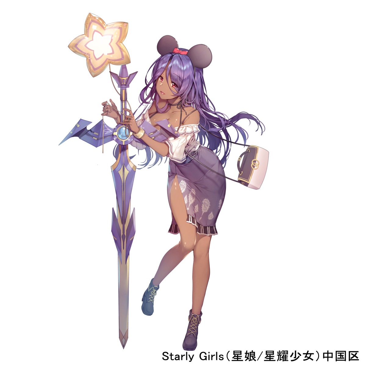 aile_(crossroads), alpha_crucis, animal_ears, cleavage, dress, starly_girls, sword