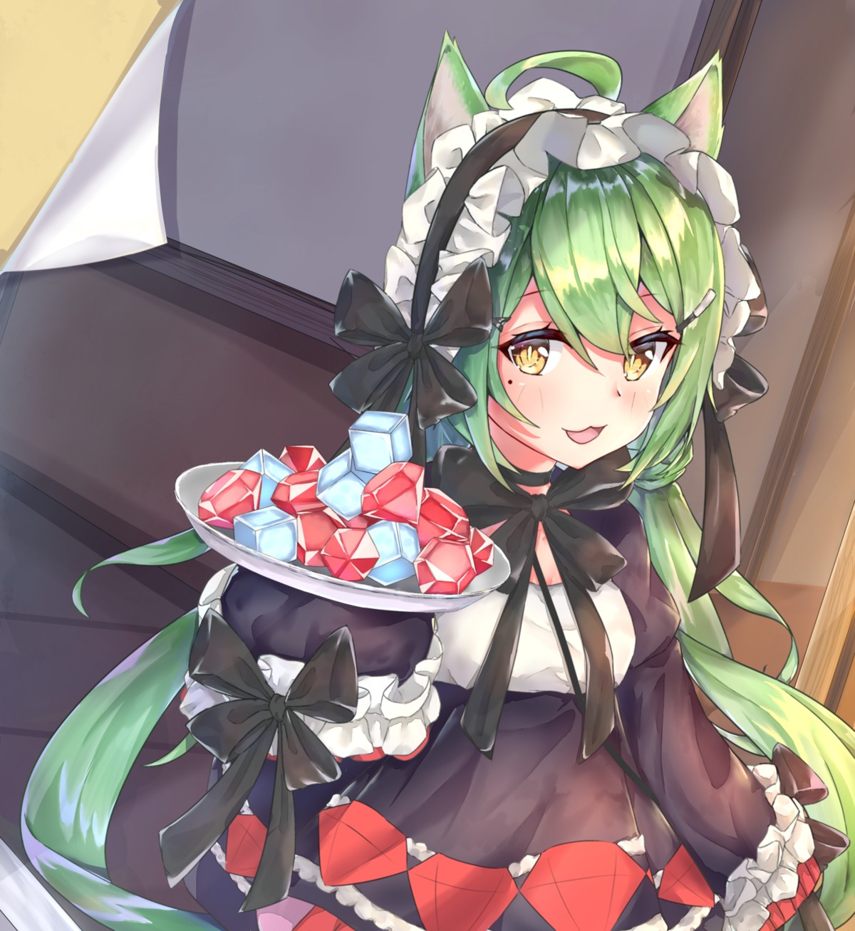 akashi_(azur_lane), animal_ears, azur_lane, dress, mishuo_(misuo69421), nekomimi