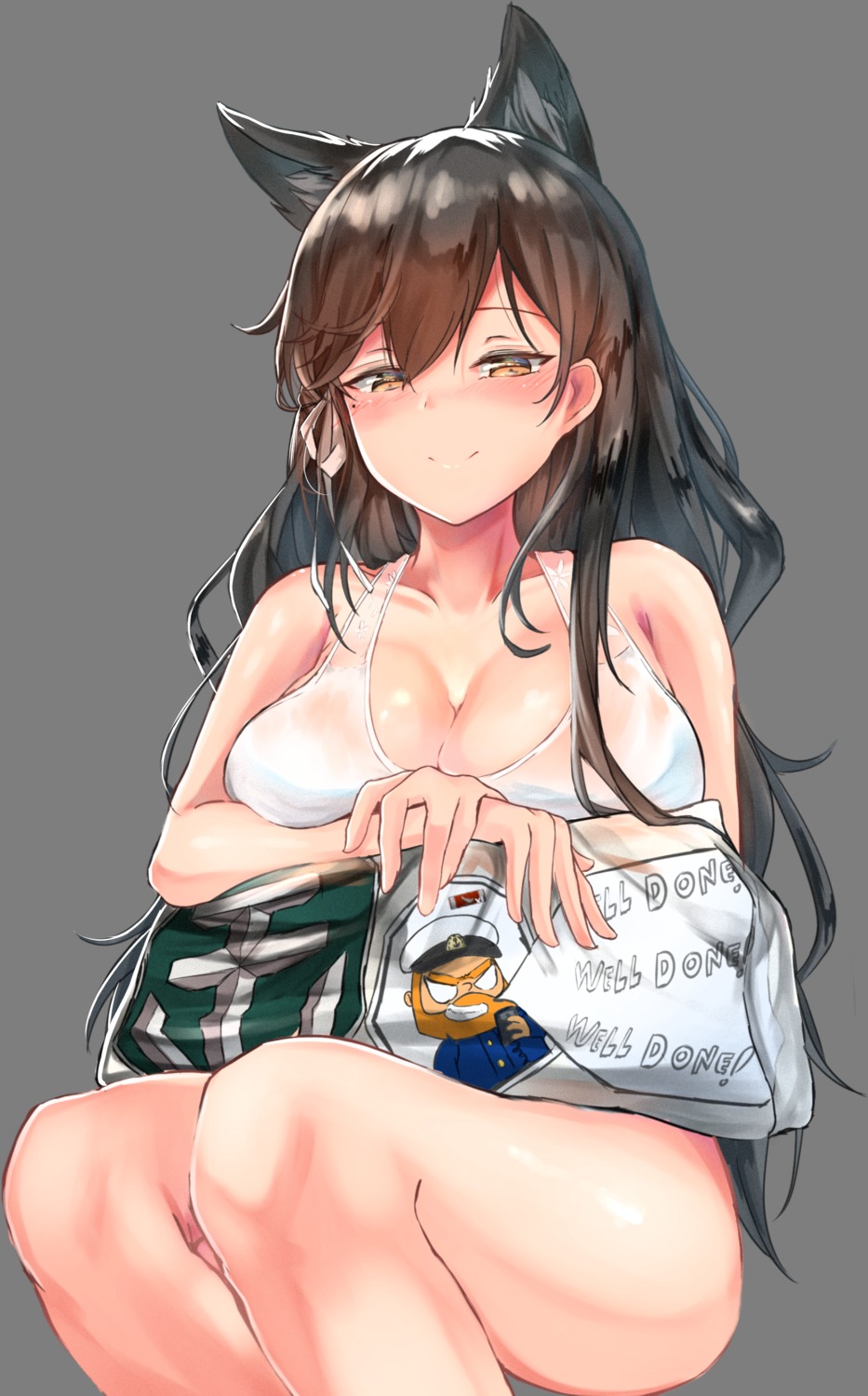 animal_ears, atago_(azur_lane), azur_lane, breast_hold, see_through, septet_(zrca_janne), swimsuits, transparent_png