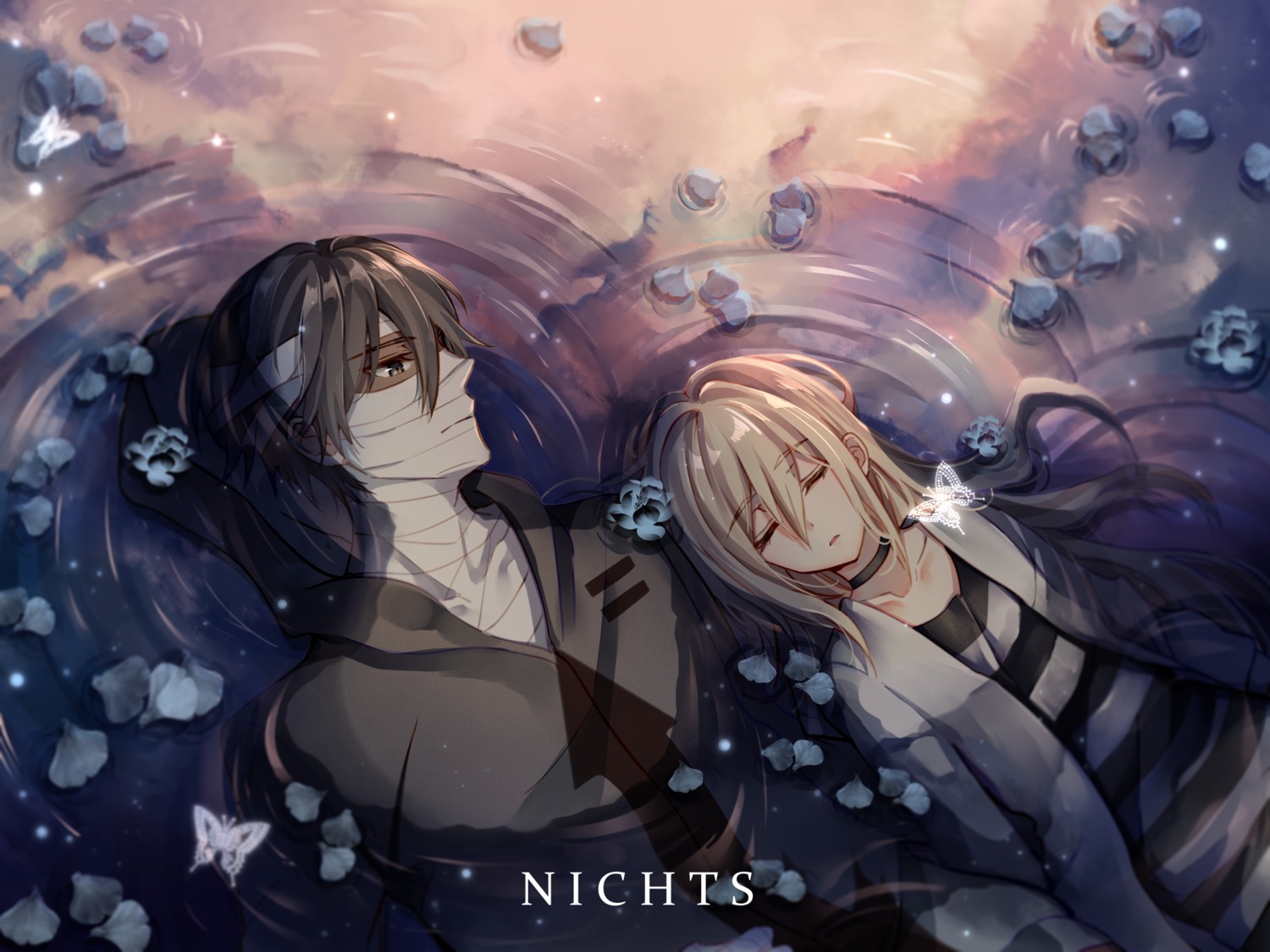 bandages, isaac_foster, nichts, rachel_gardner, satsuriku_no_tenshi, wet