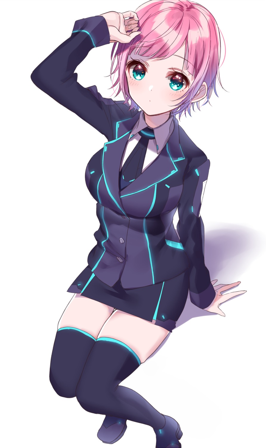 heels, misumi, nijisanji, thighhighs, uniform, yuuhi_riri