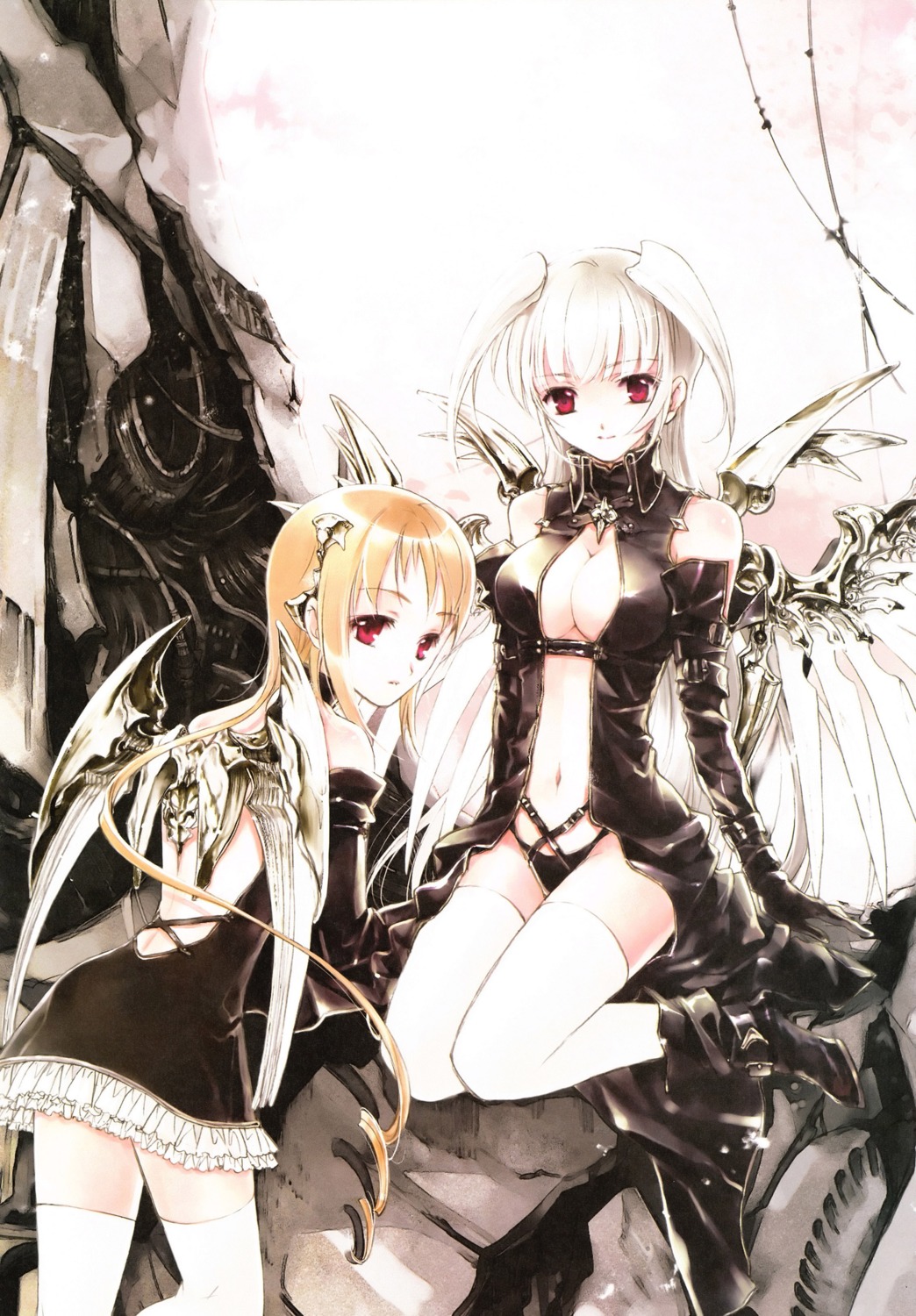 cleavage, kuramoto_kaya, pieces_of_the_world, thighhighs