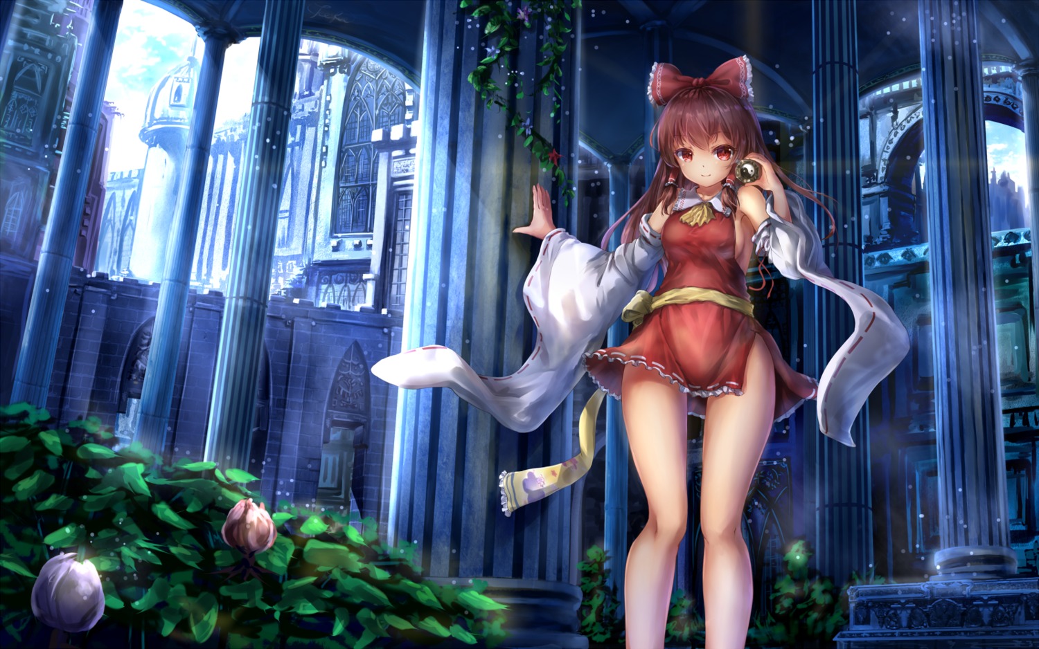 fii_fii_(feefeeowo), hakurei_reimu, japanese_clothes, touhou