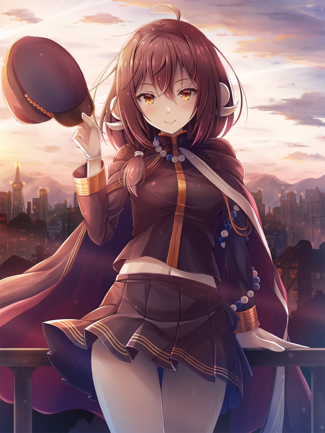 akashio, azur_lane, horns, mikasa_(azur_lane), uniform
