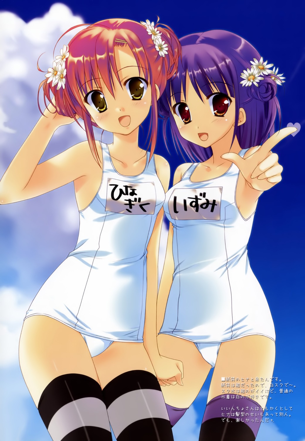 hayate_no_gotoku, katsura_hinagiku, kokikko, school_swimsuit, segawa_izumi, sesena_yau, swimsuits, thighhighs