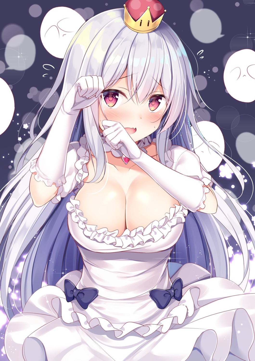 cleavage, dress, luigi's_mansion, new_super_mario_bros._u_deluxe, princess_king_boo, tomoo