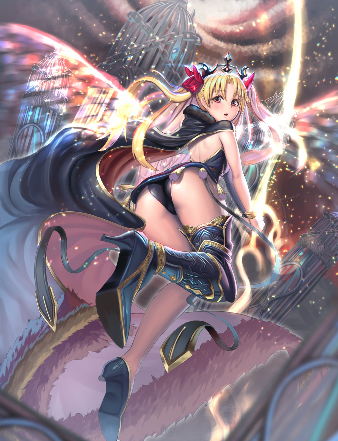 armor, ass, ereshkigal_(fate), fate/grand_order, heels, moonandmist, pantsu, thighhighs