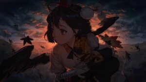 chun_lanlanlan, shameimaru_aya, touhou, wallpaper, wings