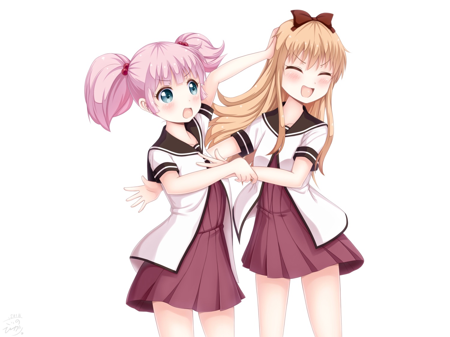 sainohikari, seifuku, toshinou_kyouko, yoshikawa_chinatsu, yuri, yuru_yuri