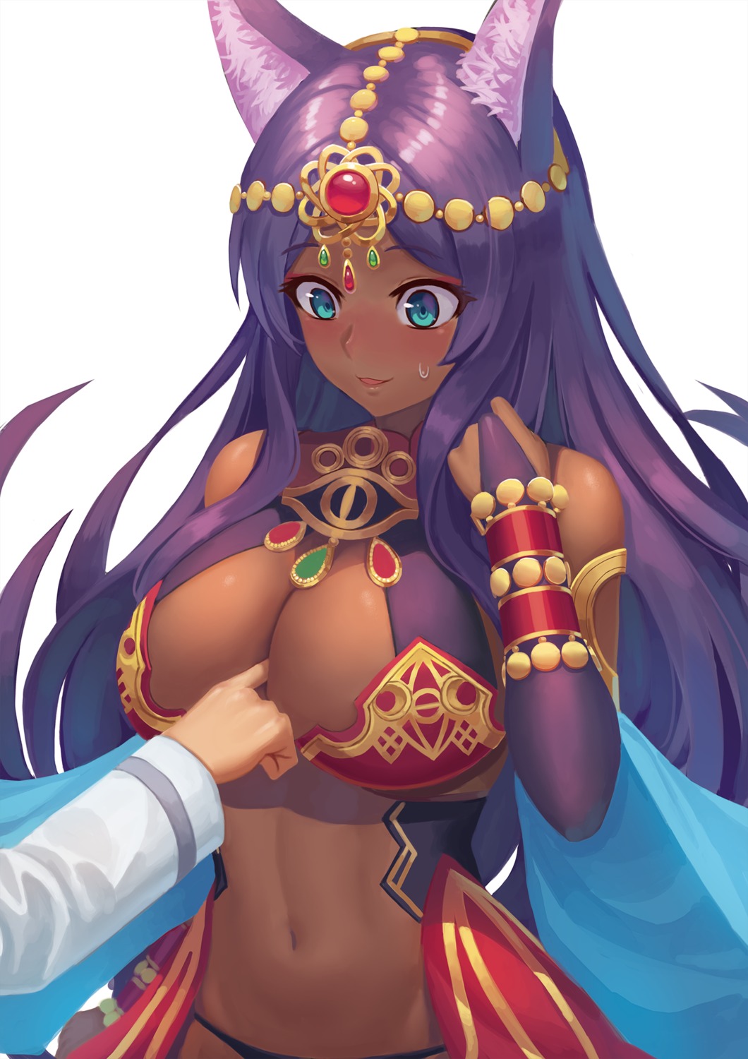 animal_ears, bikini_armor, fate/grand_order, queen_of_sheba_(fate/grand_order), ranma_(kamenrideroz)
