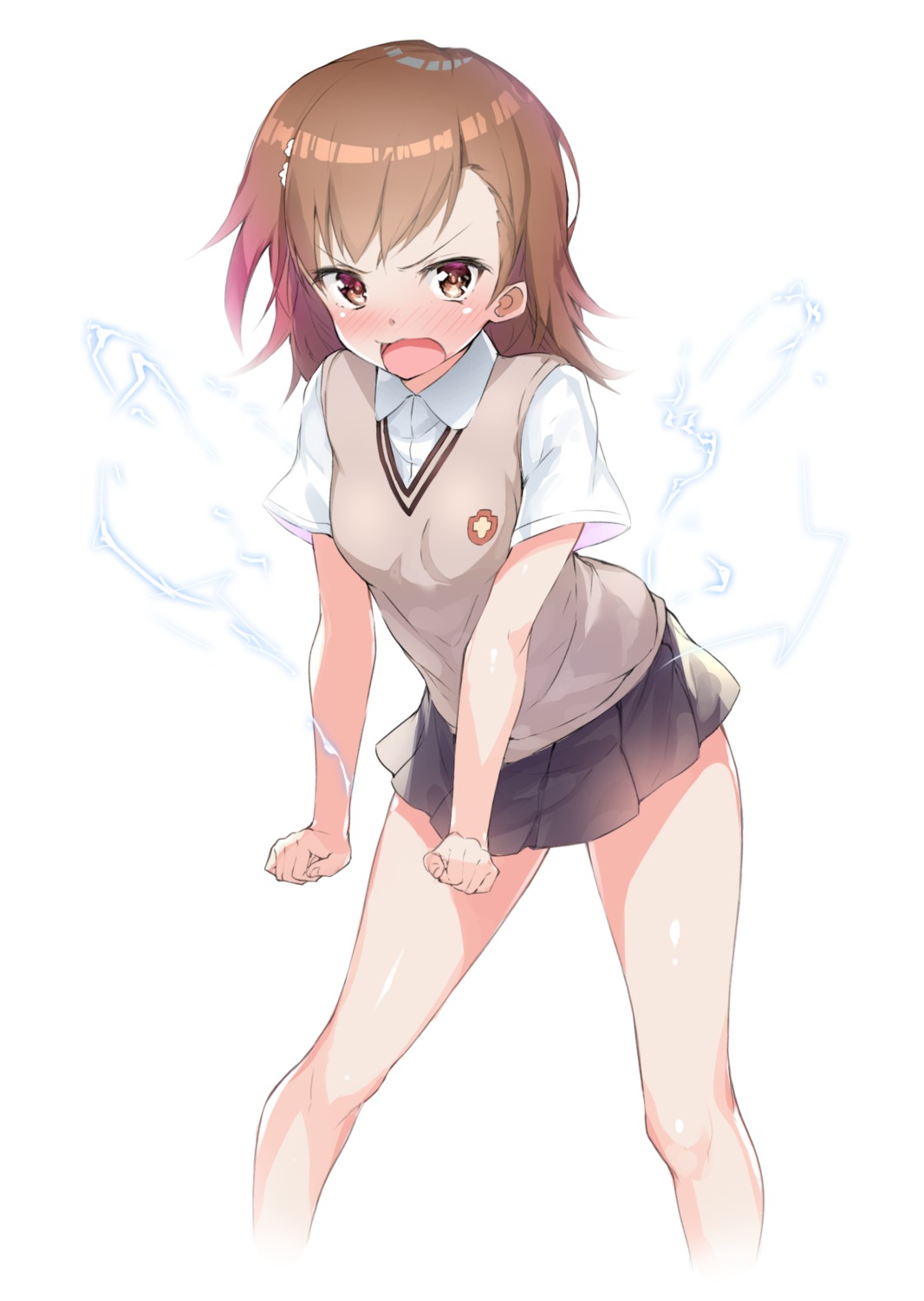 misaka_mikoto, rekareka, seifuku, sweater, toaru_majutsu_no_index