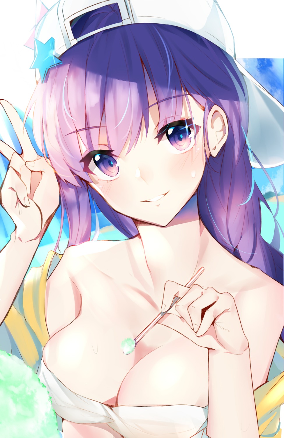 bb_(fate), bikini_top, cleavage, fate/grand_order, open_shirt, swimsuits, yanggang