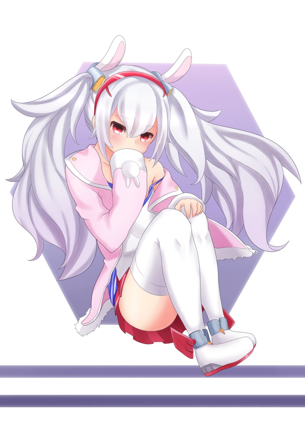 animal_ears, azur_lane, bunny_ears, laffey_(azur_lane), sato_(r017xts117), thighhighs