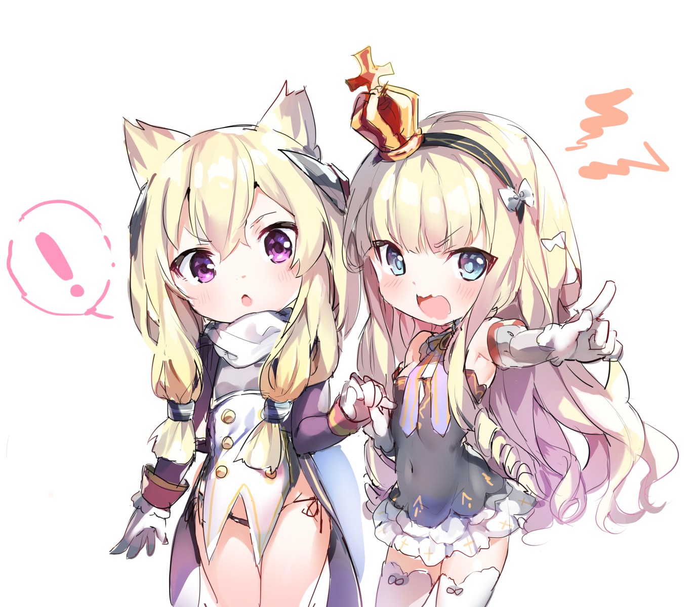 azur_lane, chibi, dress, pantsu, queen_elizabeth_(azur_lane), string_panties, thighhighs, umibouzu, uniform, warspite_(azur_lane)