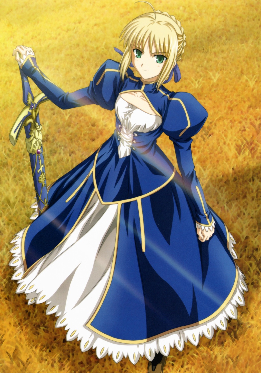 artoria_pendragon_(fate), dress, fate/stay_night, ishihara_megumi, sword