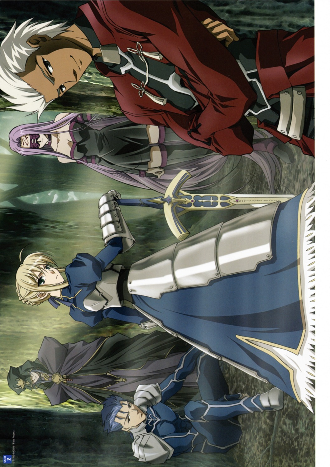 archer, artoria_pendragon_(fate), cu_chulainn_(fate), fate/stay_night, medea_(fate), medusa_(fate), yanagisawa_tetsuya