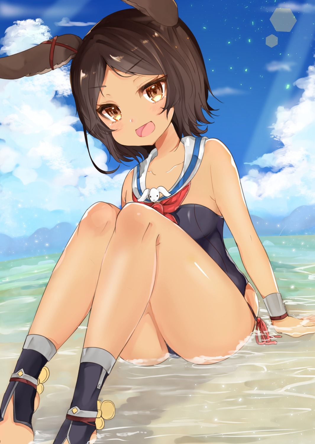 animal_ears, azur_lane, i-26_(azur_lane), katsushika_pachi, swimsuits, wet