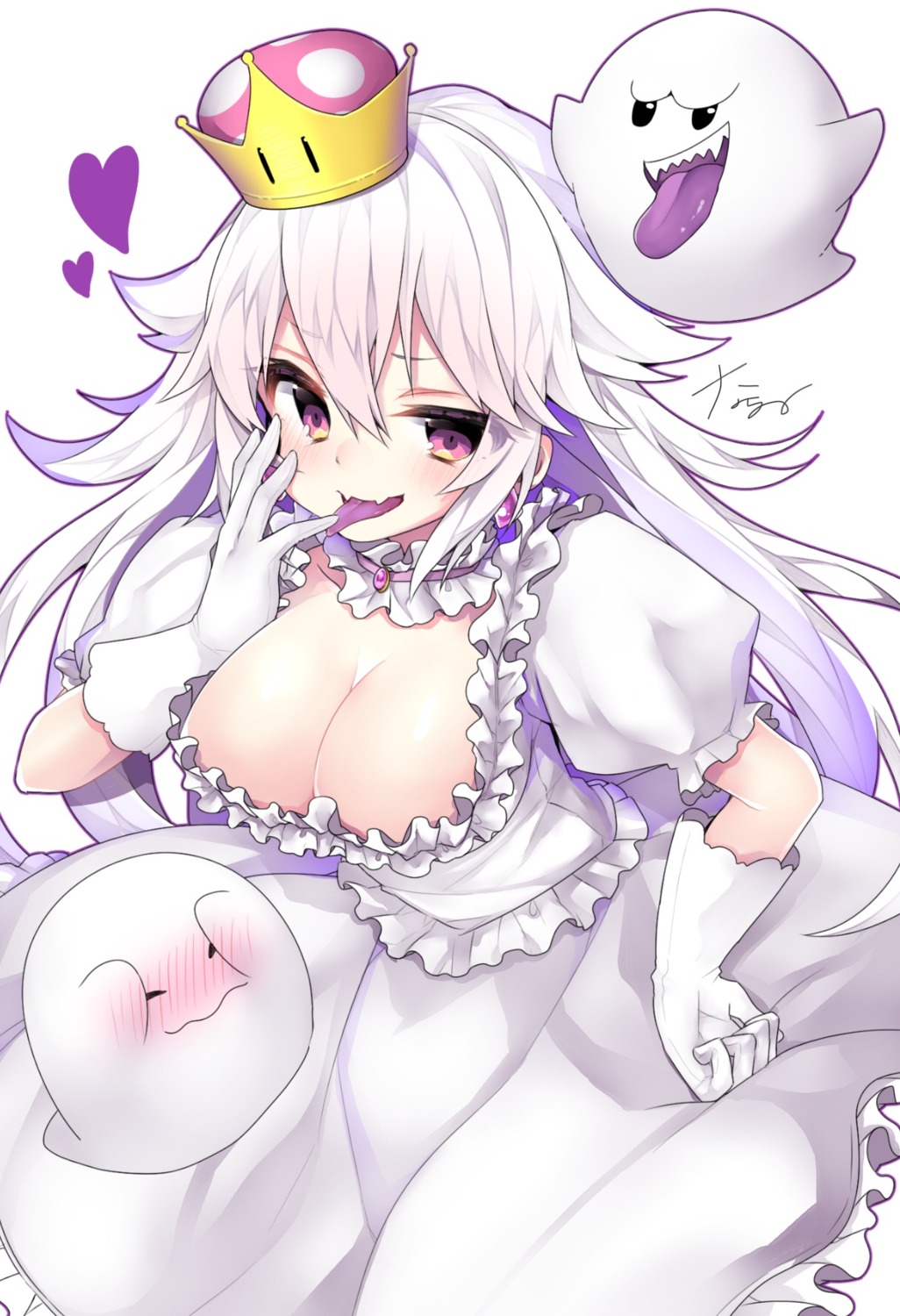 cleavage, dress, king_boo, luigi's_mansion, nachiru, new_super_mario_bros._u_deluxe, princess_king_boo
